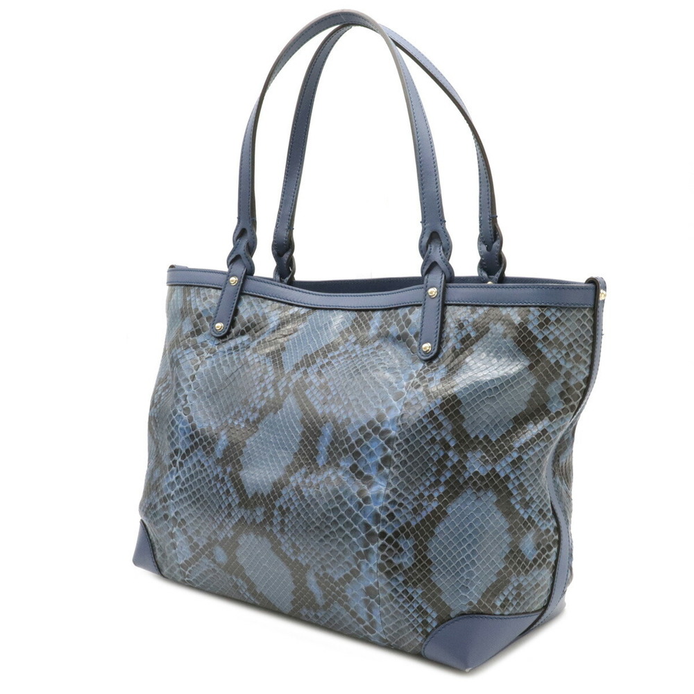 Gucci Tote Shoulder Bag Python Leather Blue - image 2